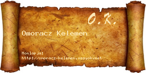 Omoracz Kelemen névjegykártya